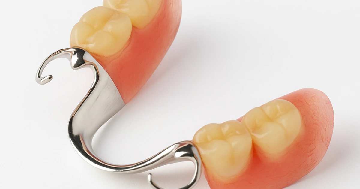 Prótese parcial removível sobre fundo escuro