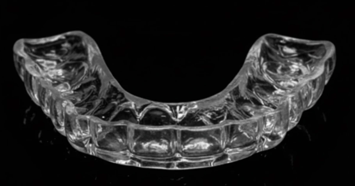 Placa miorrelaxante transparente sobre fundo escuro